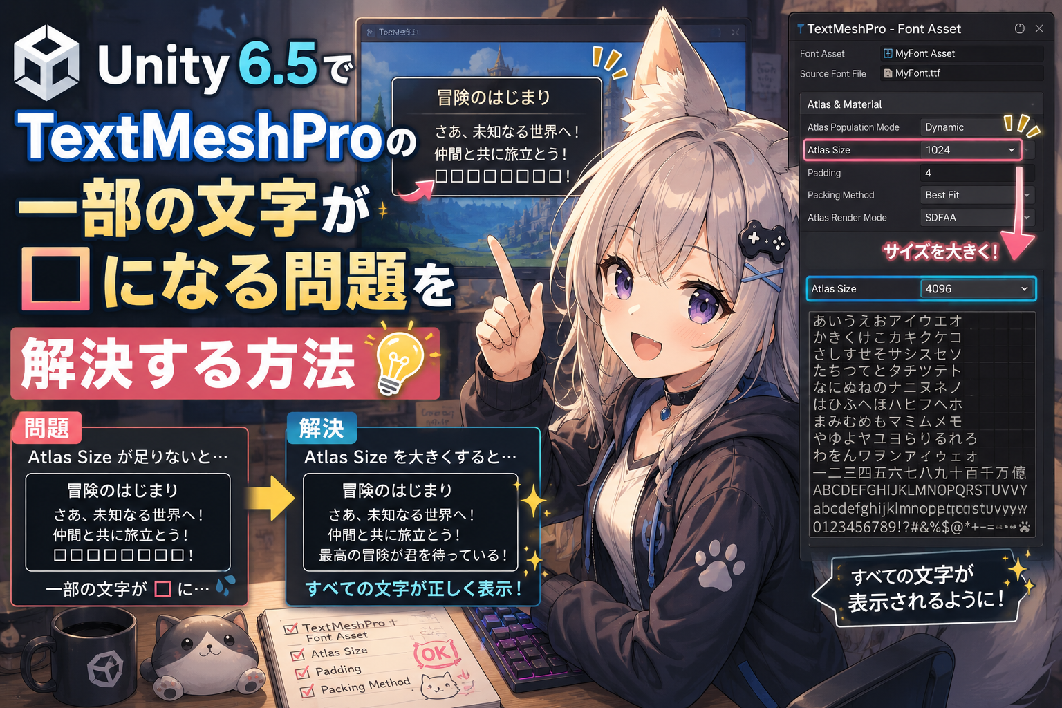 You are currently viewing Unity6.5 TextMeshProで□になった場合の対応